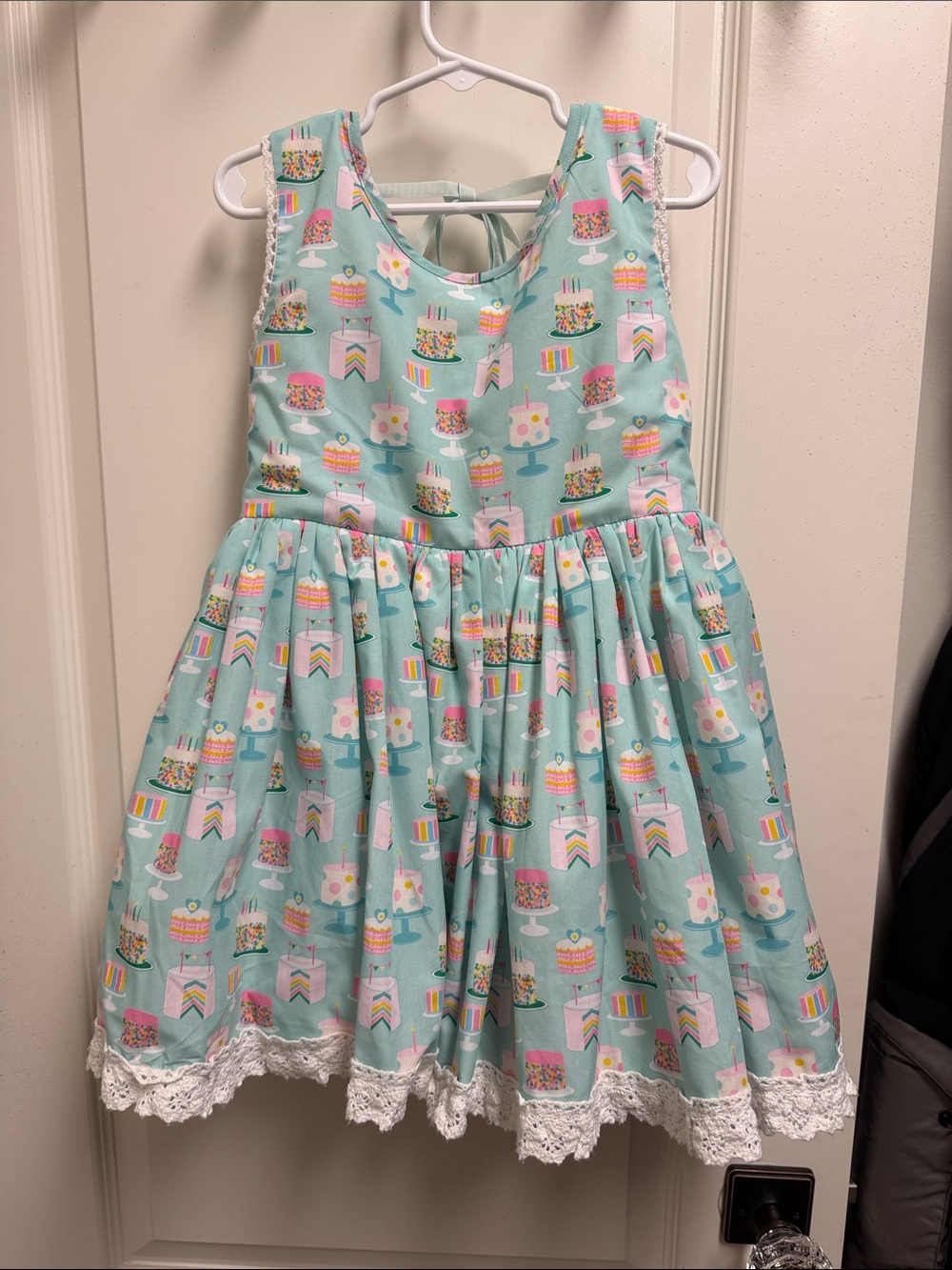 Little Girls Pastel Birthday Cake Print Dress SZ 6